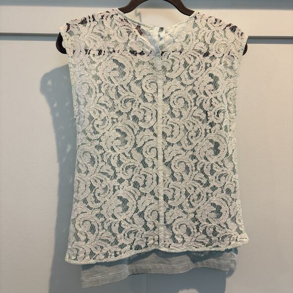 Sheer Lace Top w/ Cami Petite XXSP Seafoam Green Cottage Coquette 2 Piece Set - Picture 3 of 16